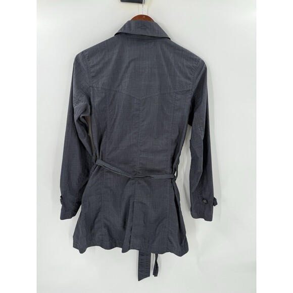VINTAGE Horny Toad 100% Charcoal Gray 100% Nylon Trench Coat Size XSMALL EUC - Picture 4 of 12